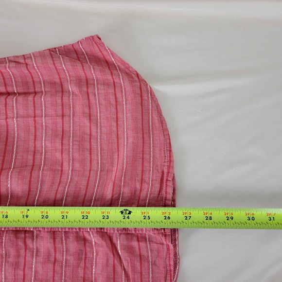 St. John's Bay Womens Shirt Small Top Pink Red Striped Long Sleeve Button Down - Picture 7 of 11